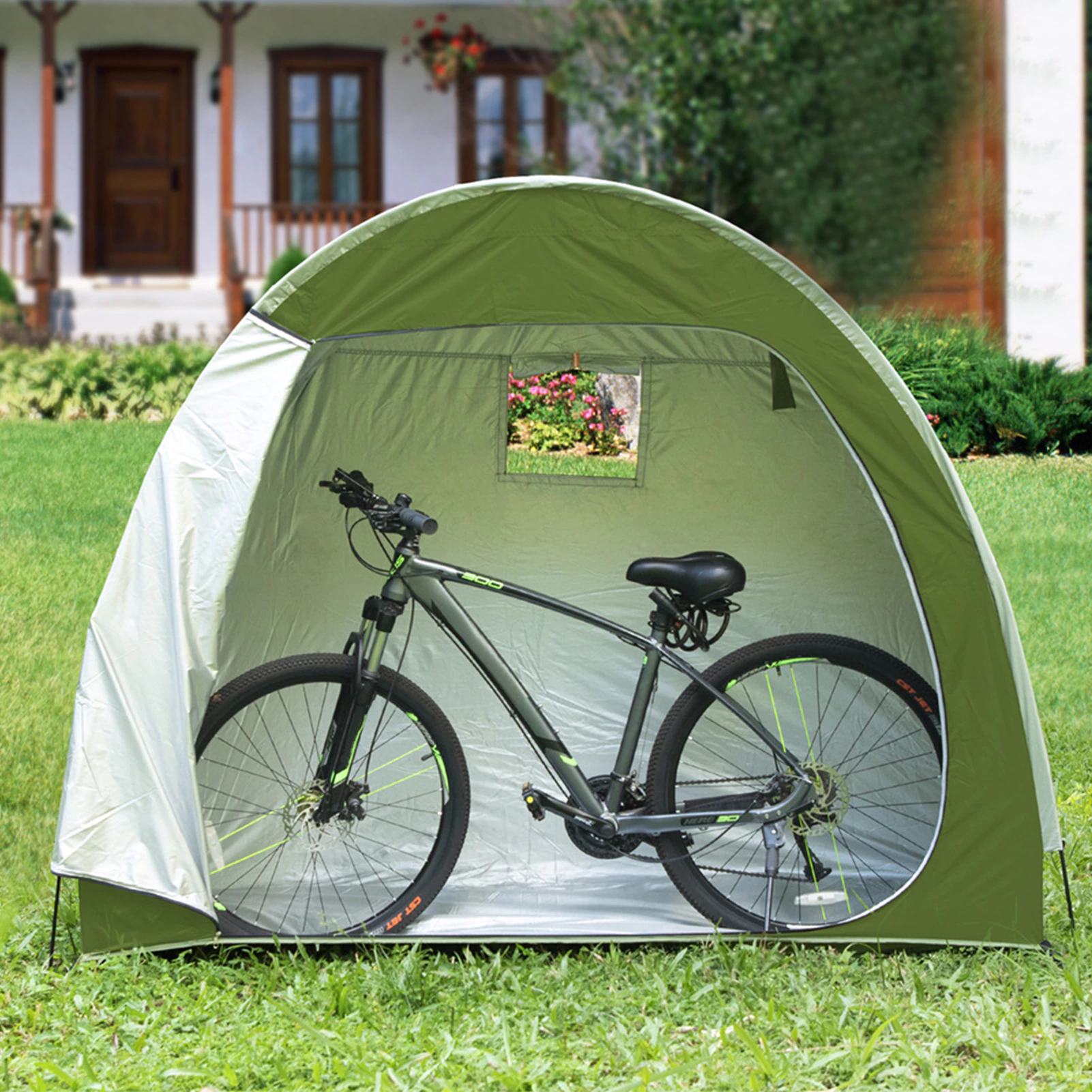Cheap Goat Tents Outdoor Bike Tent 195x163x80cm Waterproof Bicycle Storage Shed Heavy Duty Oxford Storage Tents For Bikes Lawn Mower Garden Tools   